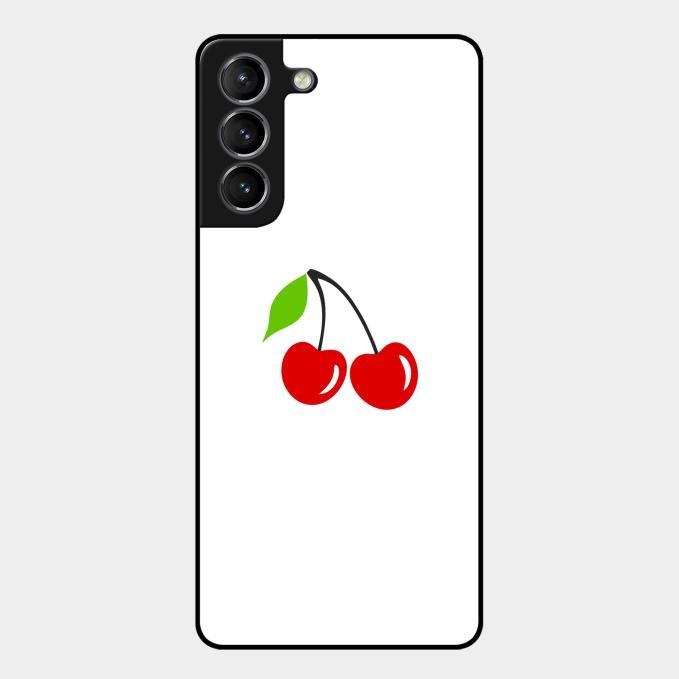 Cherry Glass Case Cover For Samsung Galaxy S21
