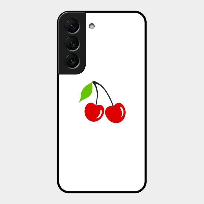Cherry Glass Case Cover For Samsung Galaxy S22 5G
