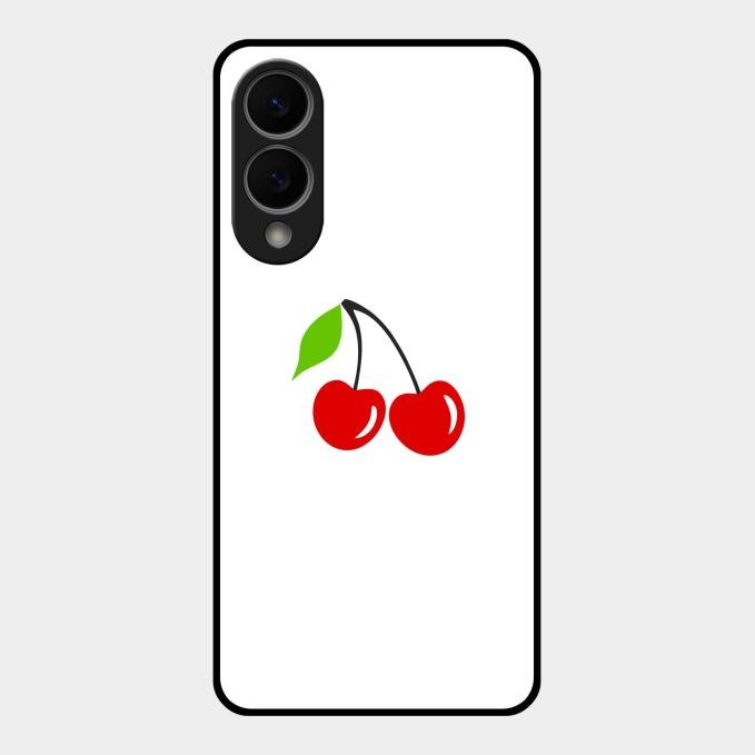 Cherry Glass Case Cover For Samsung Galaxy S25 Edge 5G
