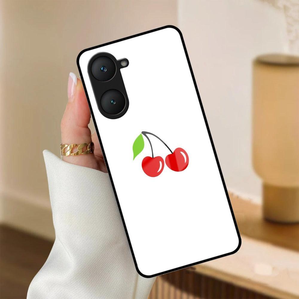 Cherry Glass Case Cover For iQOO