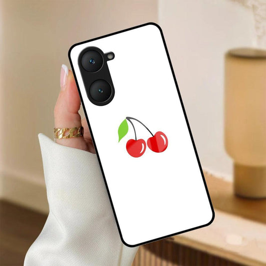 Cherry Glass Case Cover For iQOO