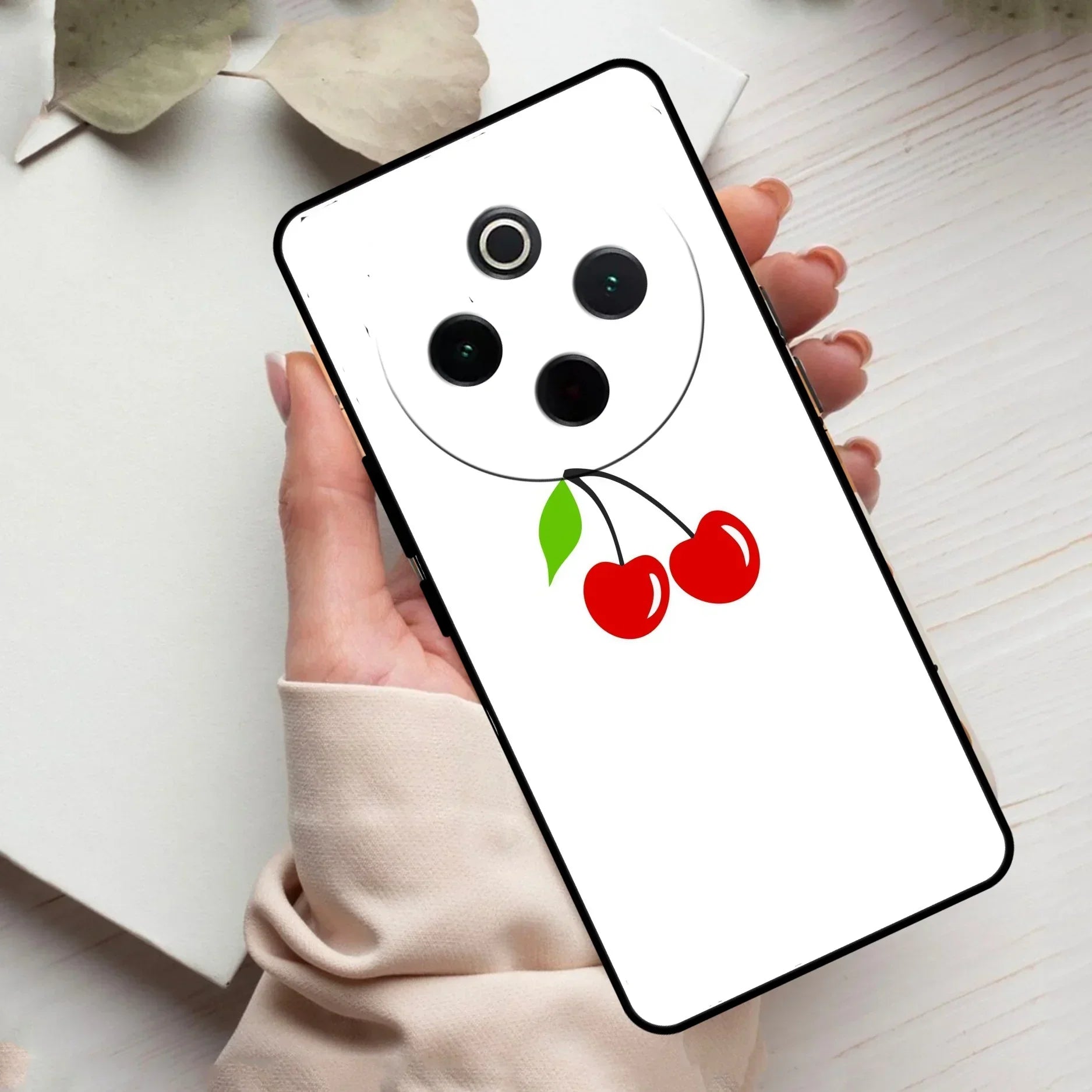 Cherry Glass Case Cover For Vivo - ShopOnCliQ