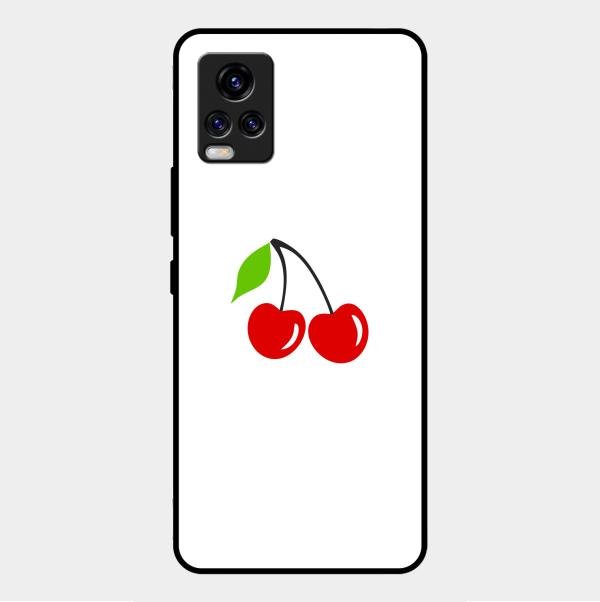 Cherry Glass Case Cover For Vivo V20 2021