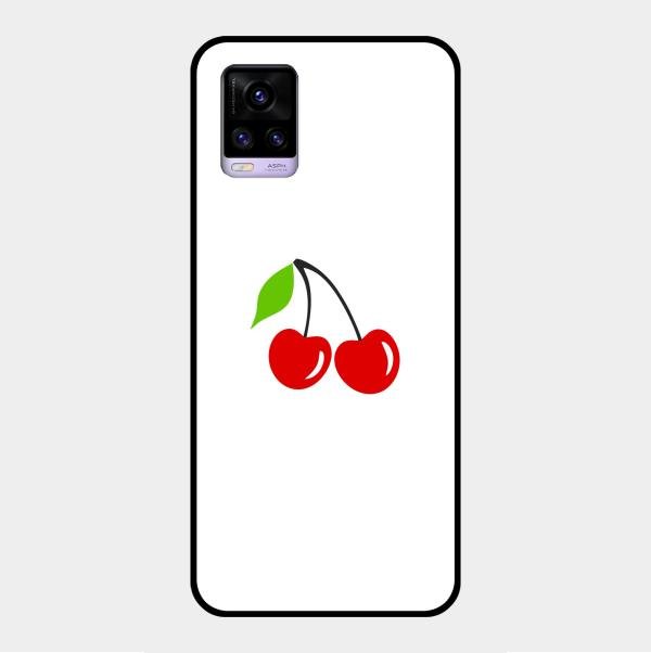Cherry Glass Case Cover For Vivo V20