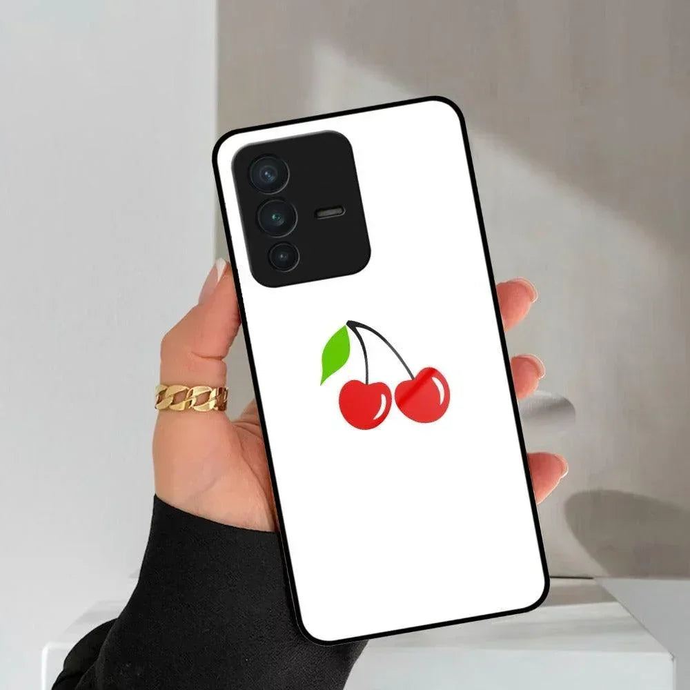 Cherry Glass Case Cover For Vivo - ShopOnCliQ