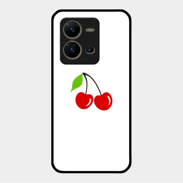 Cherry Glass Case Cover For Vivo V25 5G
