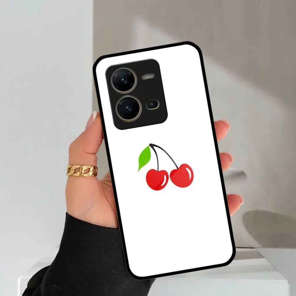 Cherry Glass Case Cover For Vivo - ShopOnCliQ