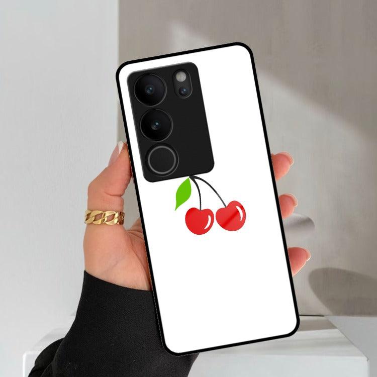 Cherry Glass Case Cover For Vivo - ShopOnCliQ