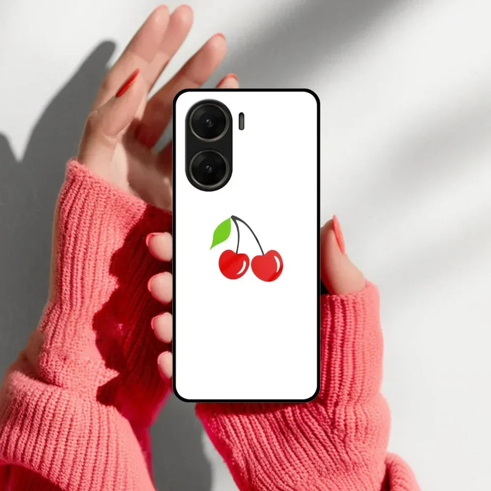 Cherry Glass Case Cover For Vivo - ShopOnCliQ