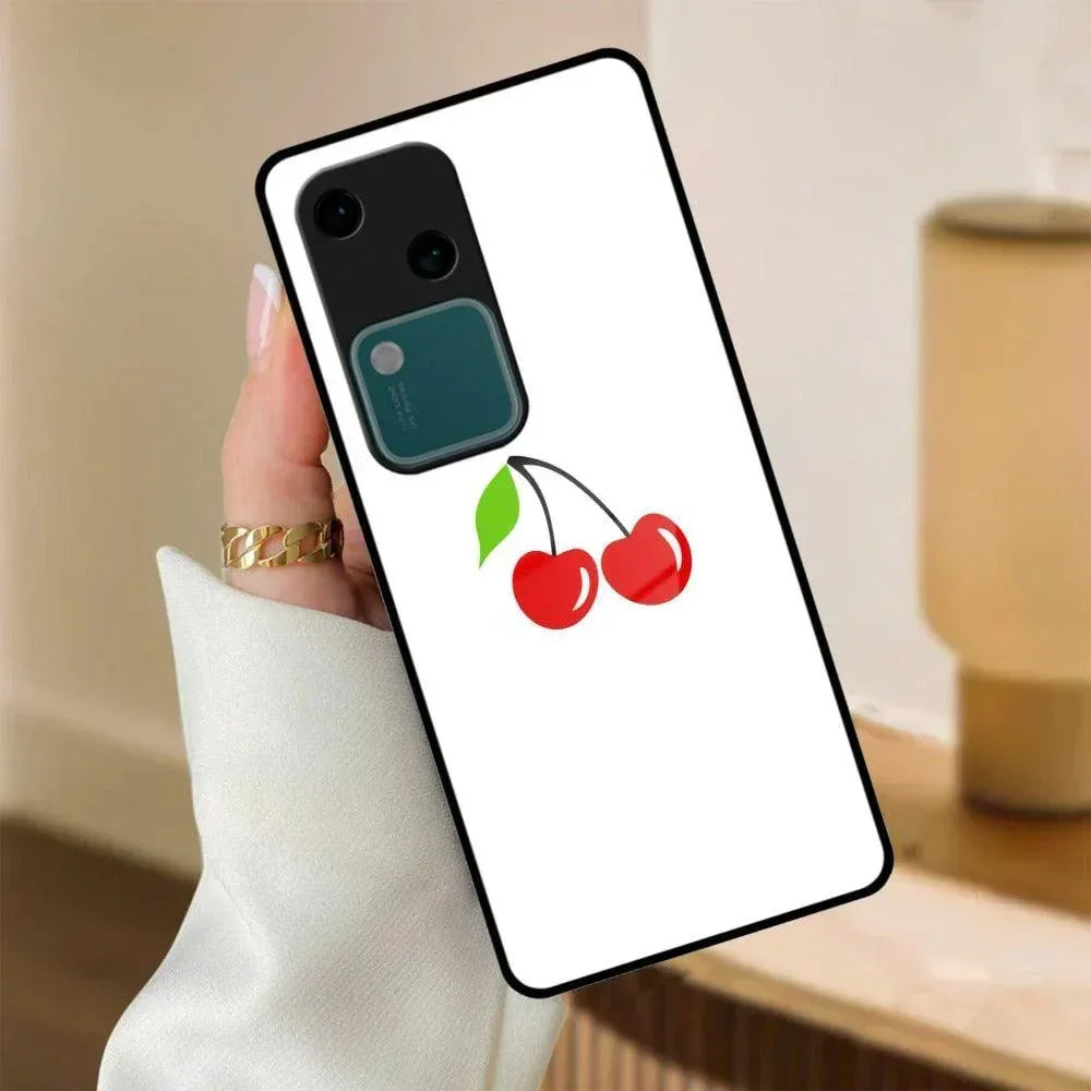 Cherry Glass Case Cover For Vivo - ShopOnCliQ