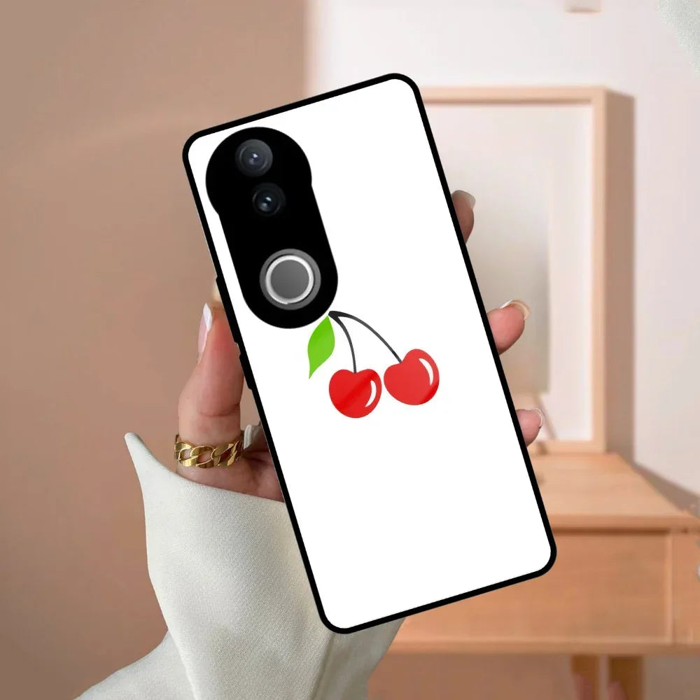 Cherry Glass Case Cover For Vivo - ShopOnCliQ