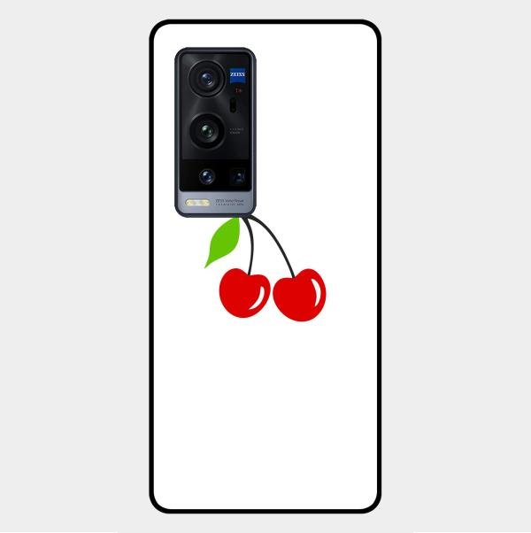 Cherry Glass Case Cover For Vivo X60 Pro Plus 5G