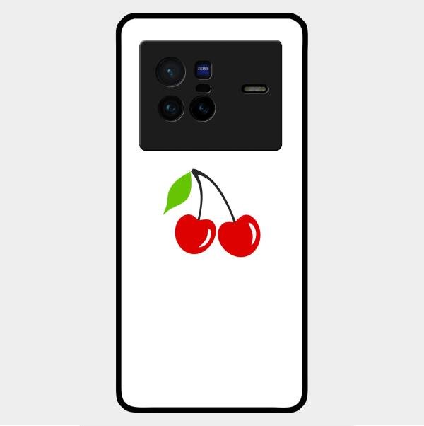 Cherry Glass Case Cover For Vivo X80 5G