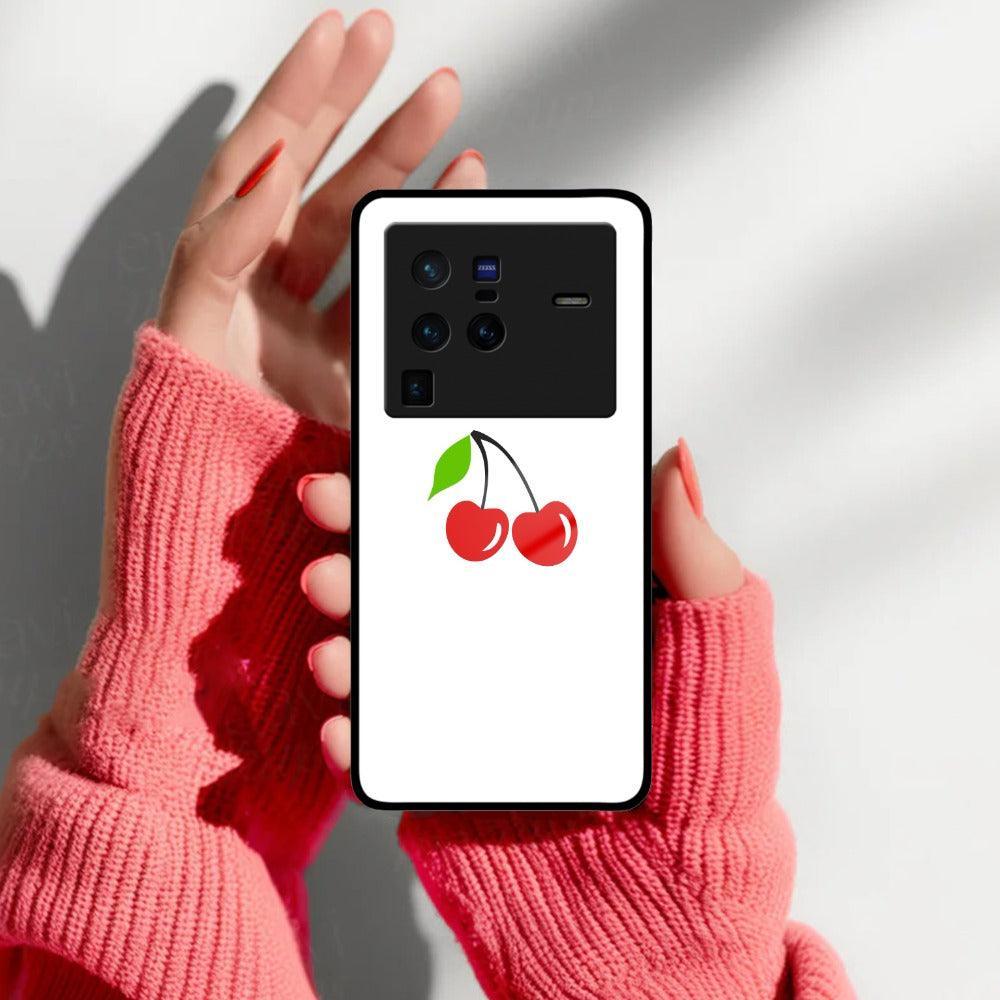 Cherry Glass Case Cover For iQOO