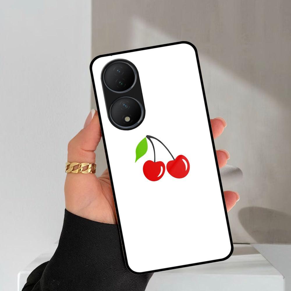 Cherry Glass Case Cover For Vivo