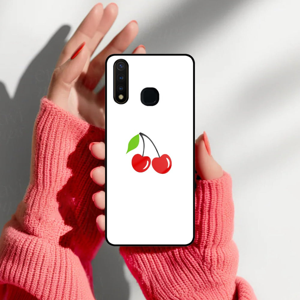 Cherry Glass Case Cover For iQOO