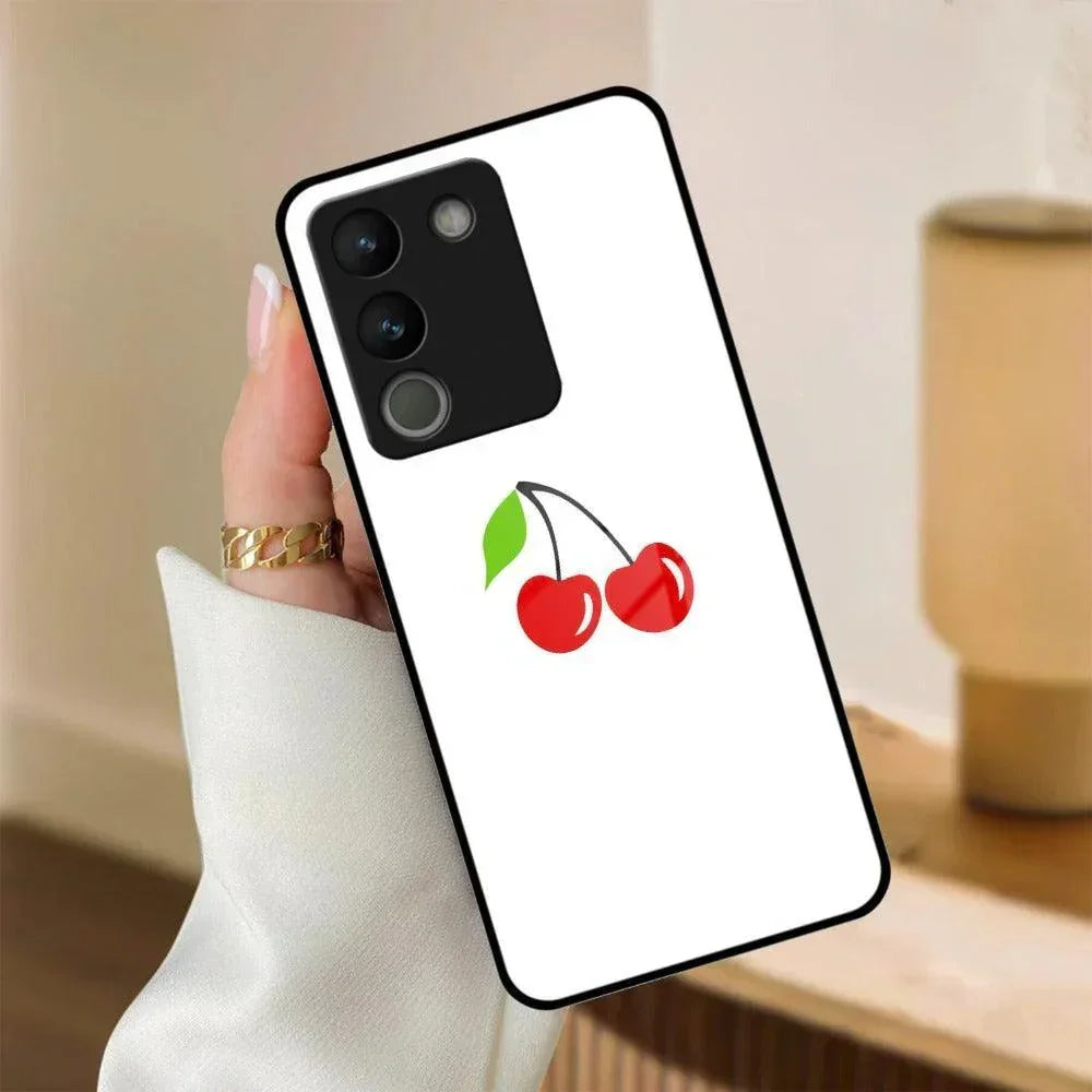 Cherry Glass Case Cover For Vivo - ShopOnCliQ
