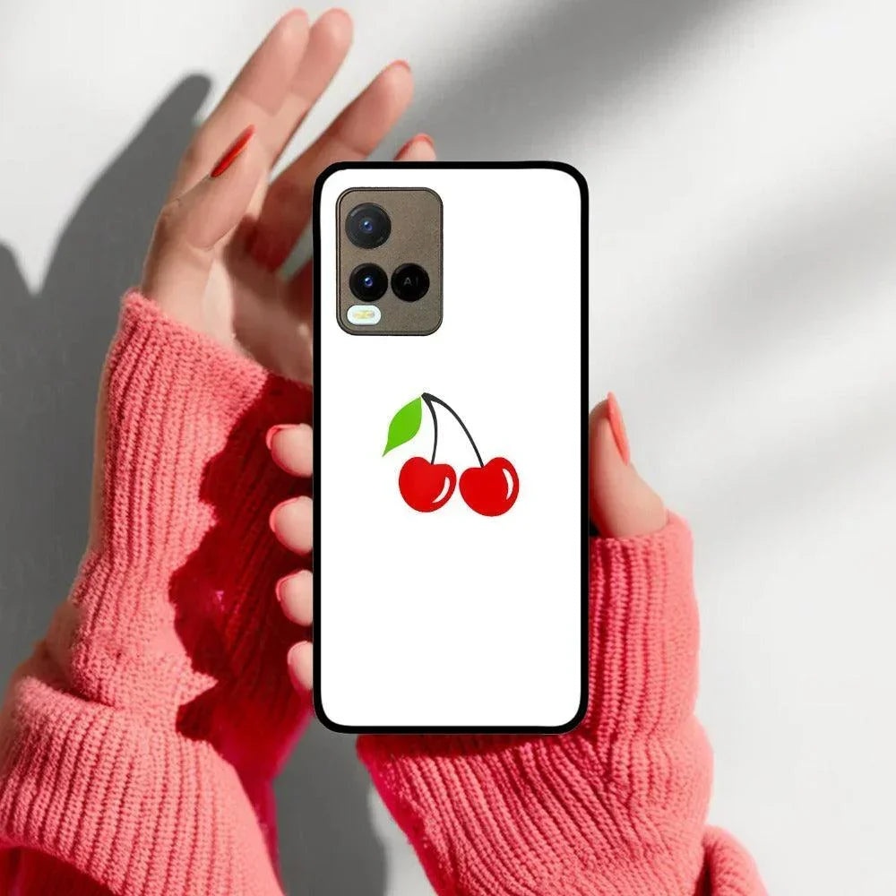 Cherry Glass Case Cover For Vivo - ShopOnCliQ
