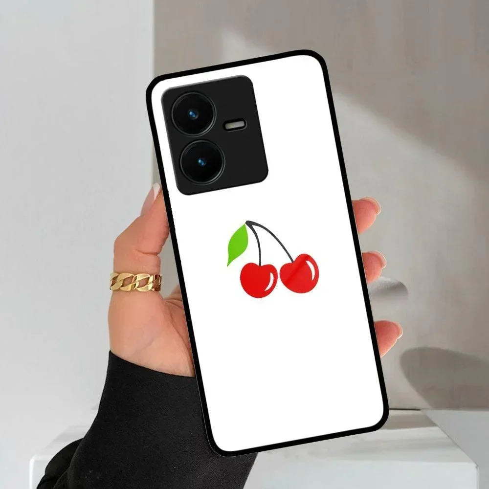 Cherry Glass Case Cover For Vivo - ShopOnCliQ