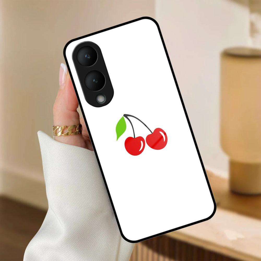 Cherry Glass Case Cover For Vivo