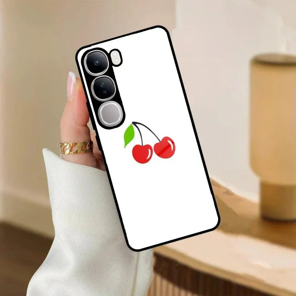 Cherry Glass Case Cover For Vivo - ShopOnCliQ