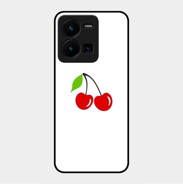 Cherry Glass Case Cover For Vivo Y35