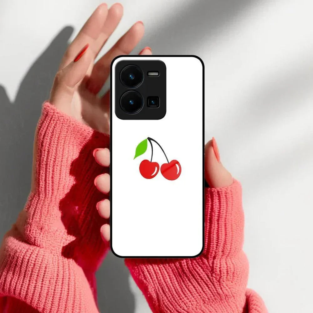 Cherry Glass Case Cover For Vivo - ShopOnCliQ