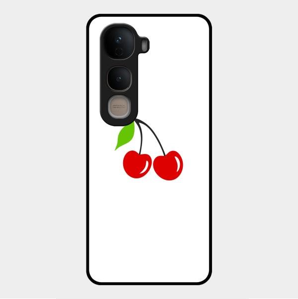 Cherry Glass Case Cover For Vivo Y400 5G