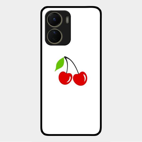 Cherry Glass Case Cover For Vivo Y56 5G