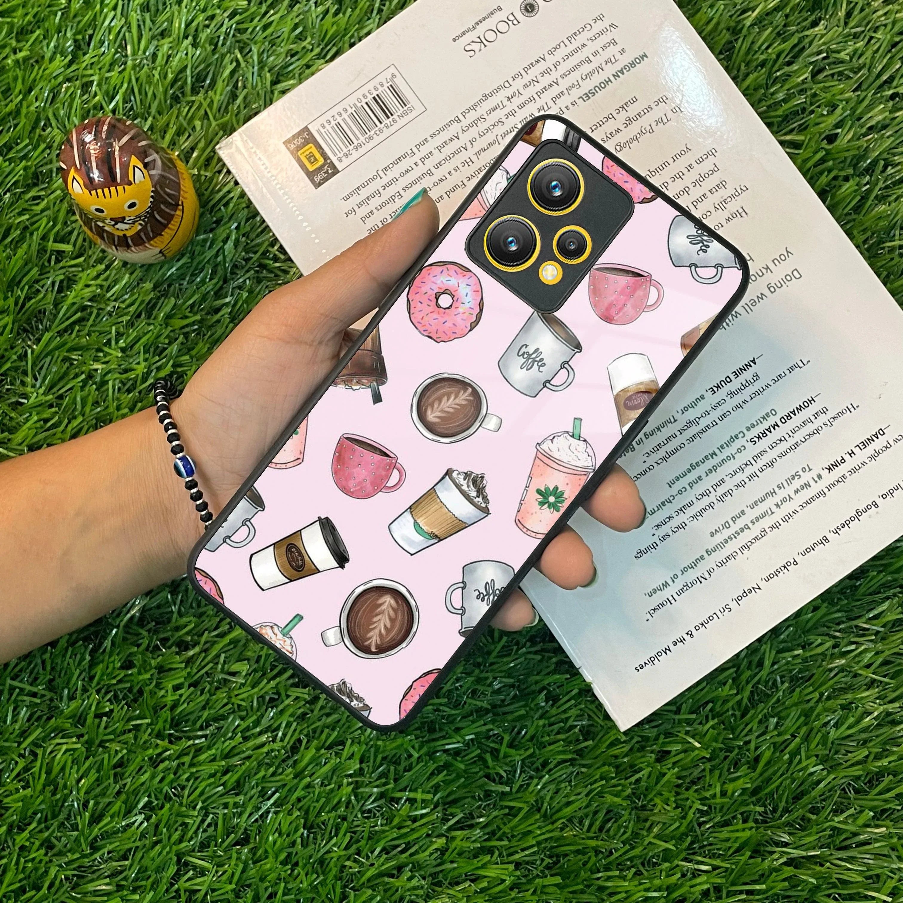 Cute Coffee Snacks Glass Case Cover For Realme/Narzo - ShopOnCliQ