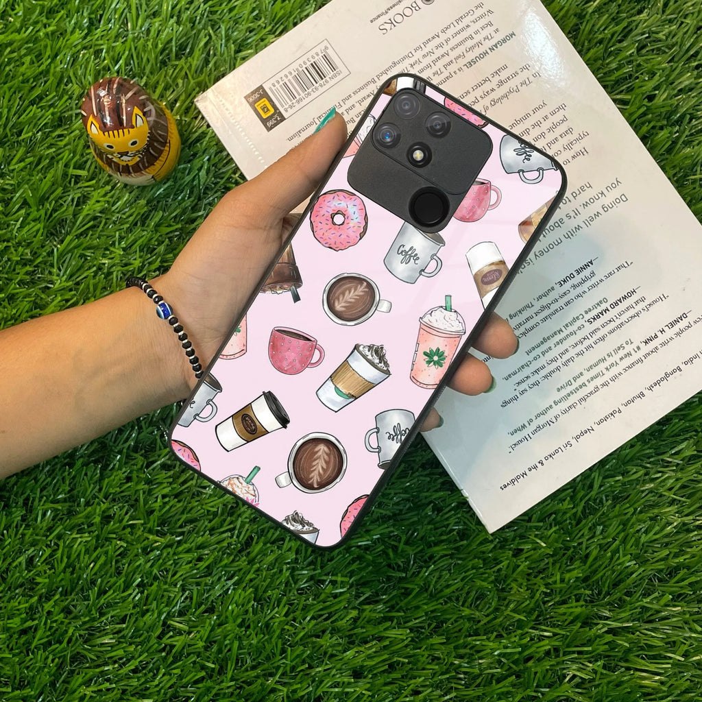 Cute Coffee Snacks Glass Case Cover For Realme/Narzo - ShopOnCliQ