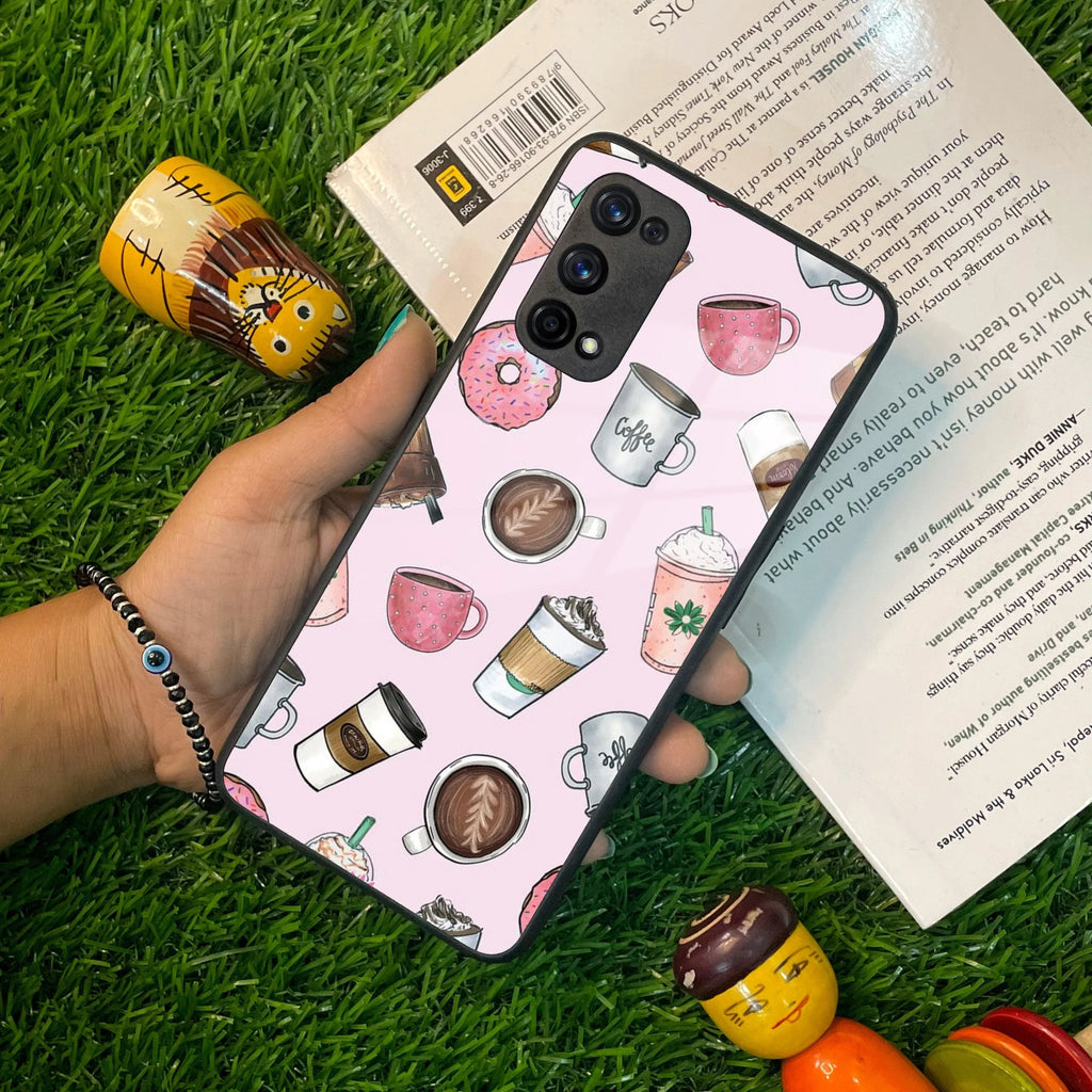 Cute Coffee Snacks Glass Case Cover For Realme/Narzo - ShopOnCliQ