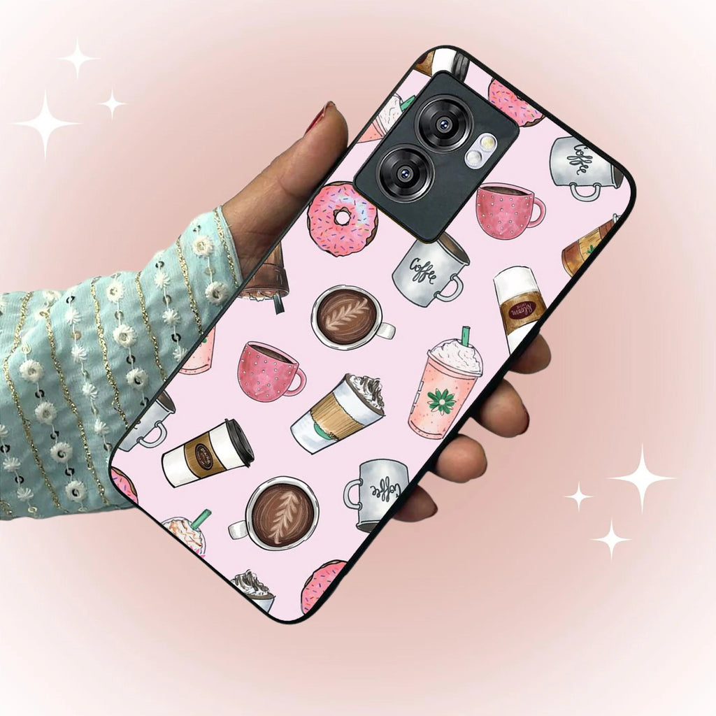Cute Coffee Snacks Glass Case Cover For Realme/Narzo - ShopOnCliQ