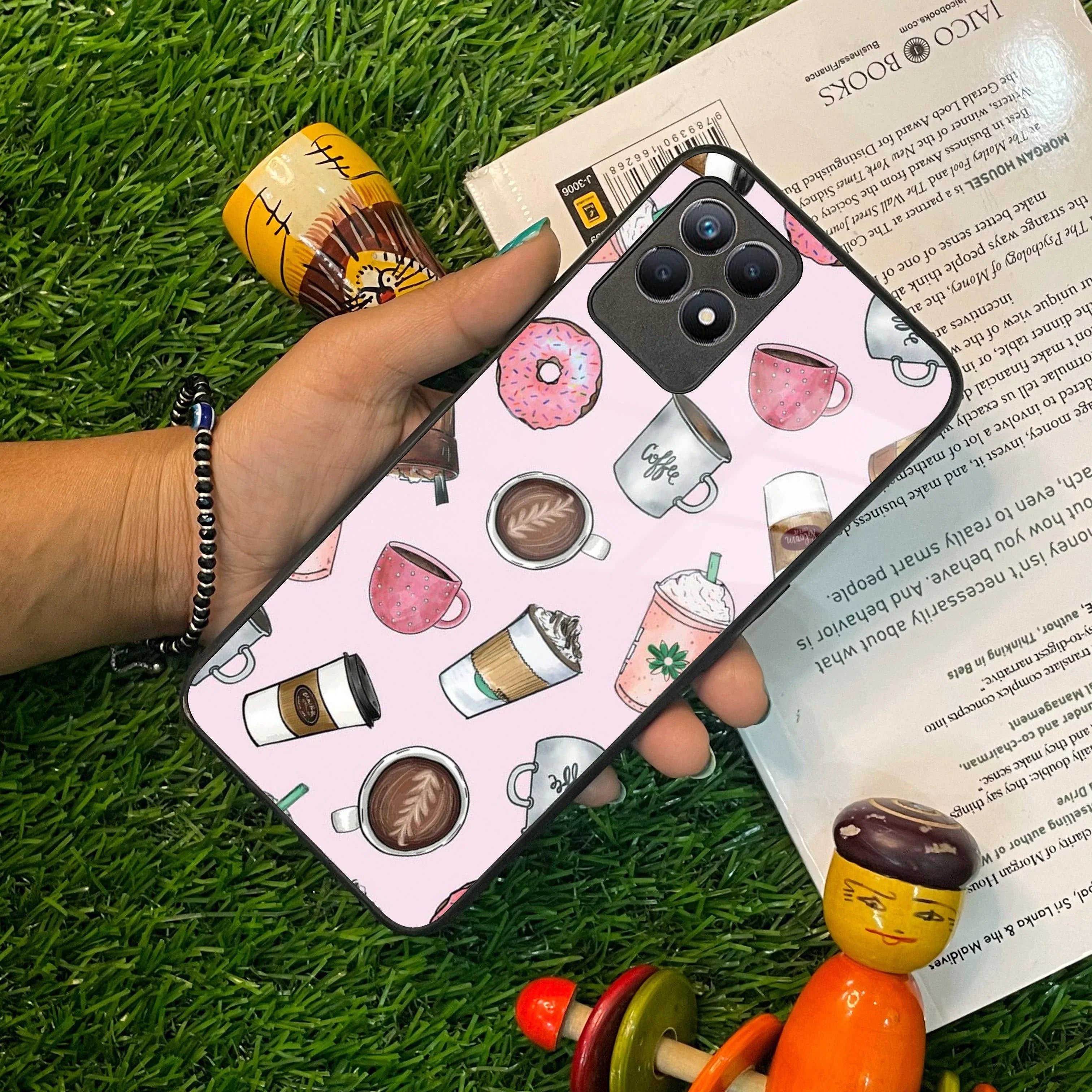 Cute Coffee Snacks Glass Case Cover For Realme/Narzo - ShopOnCliQ
