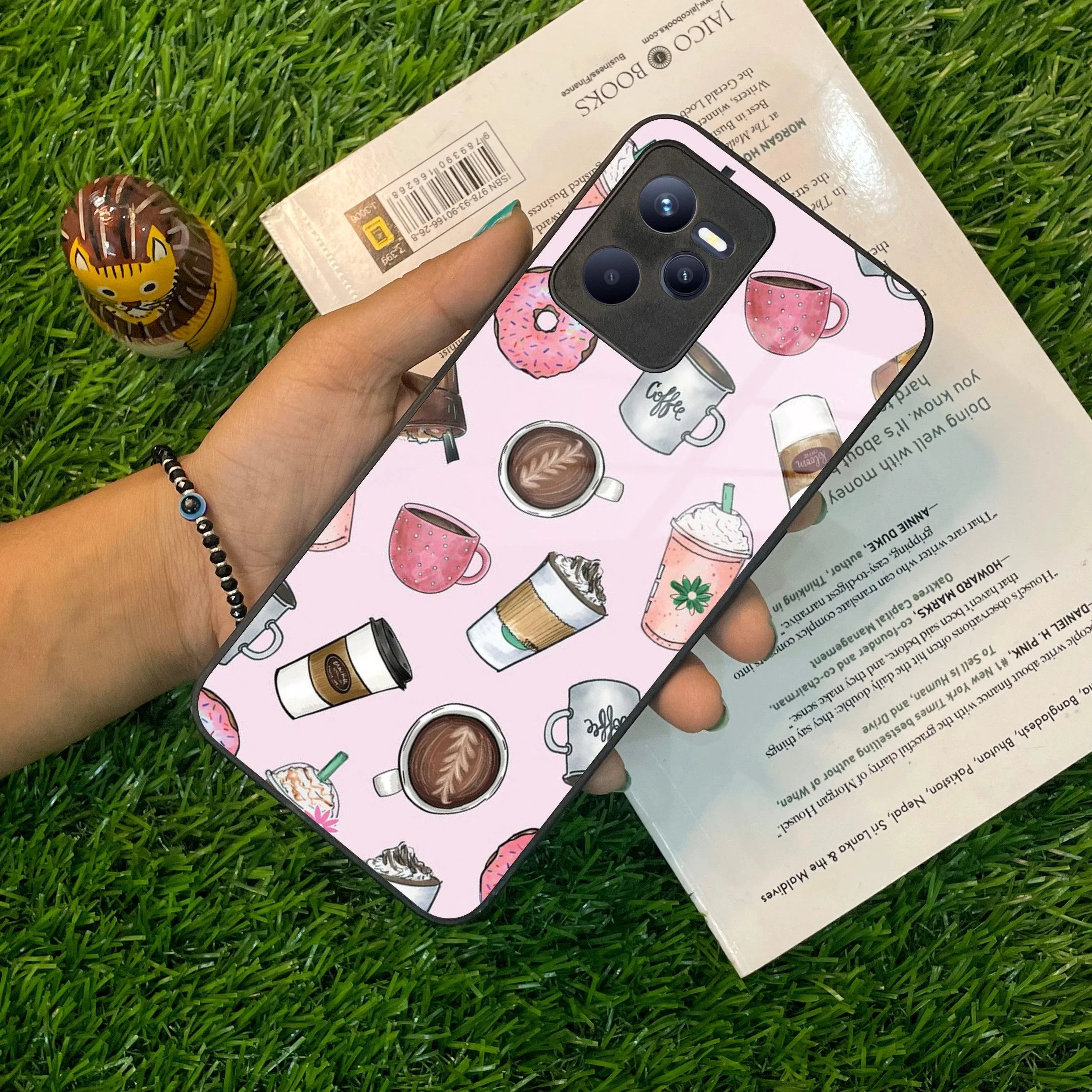 Cute Coffee Snacks Glass Case Cover For Realme/Narzo - ShopOnCliQ