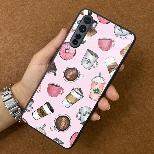 Cute Coffee Snacks Glass Case Cover For OnePlus