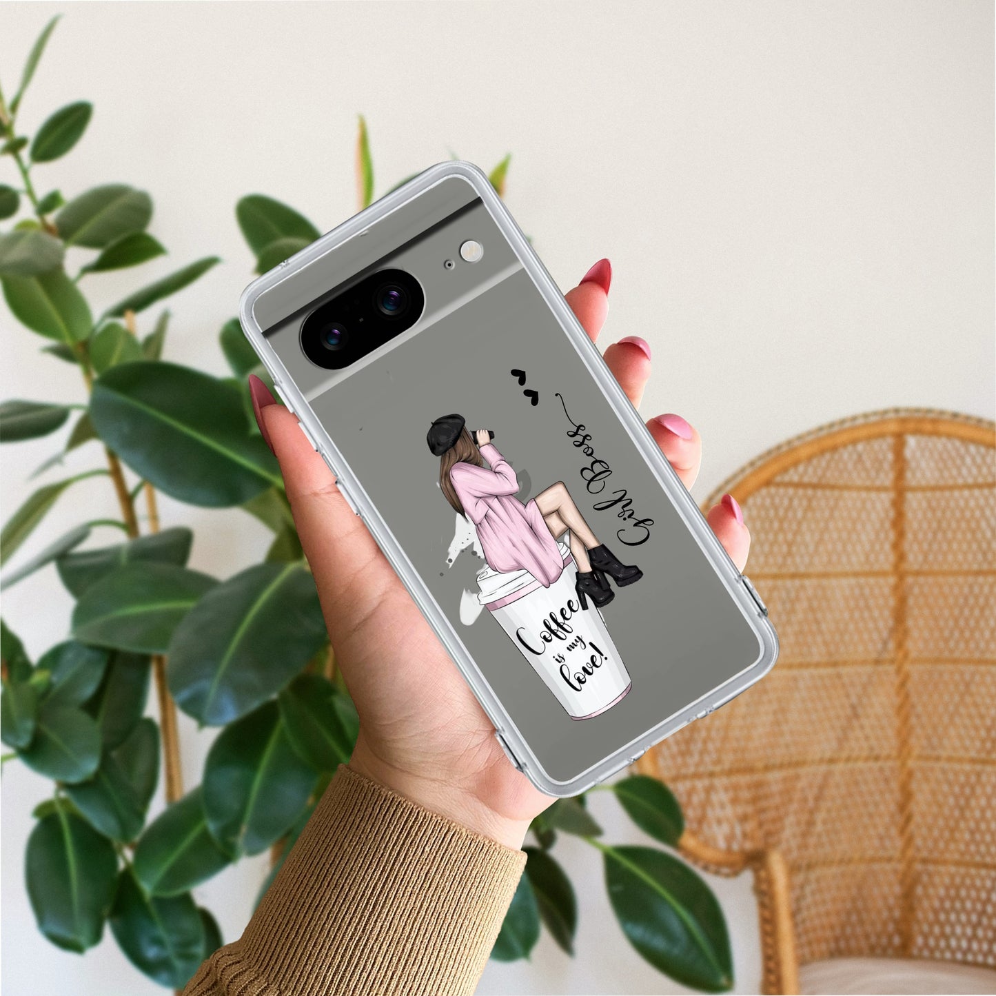 Coffee Lover Customize Transparent Silicon Case For Google