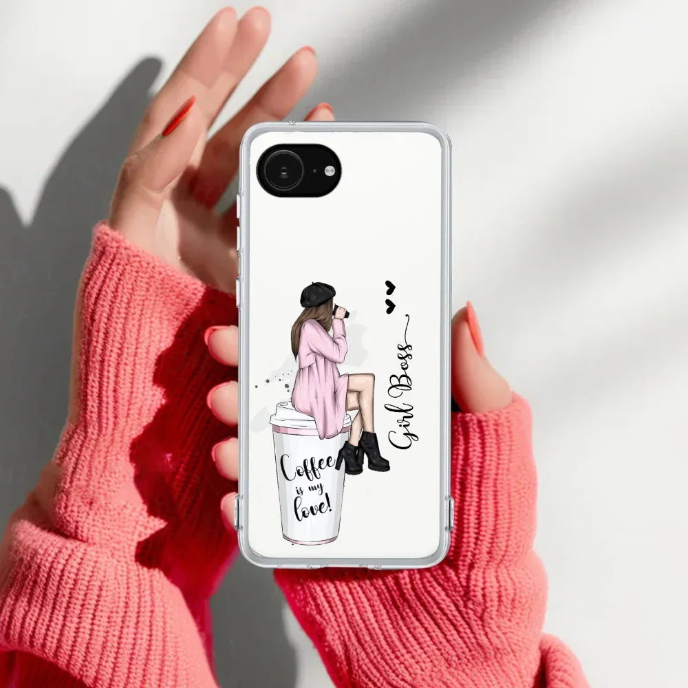 Coffee Lover Customize Anti Yellow Clear Case For iPhone 17e