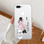 Coffee Lover Customize Anti Yellow Clear Case For iPhone 7 Plus / iPhone 8 Plus