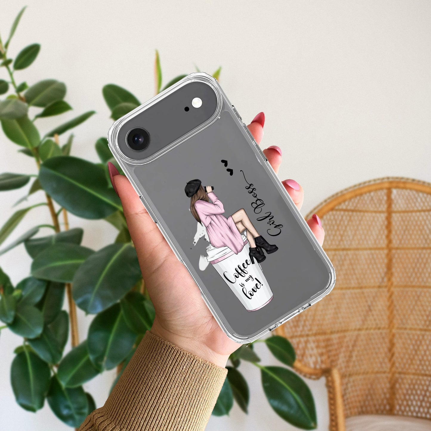 Coffee Lover Customize Transparent Silicon Case For iPhone
