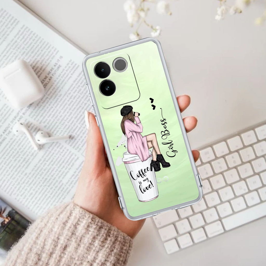 Coffee Lover Customize Transparent Silicon Case For iQOO Z7 Pro 5G