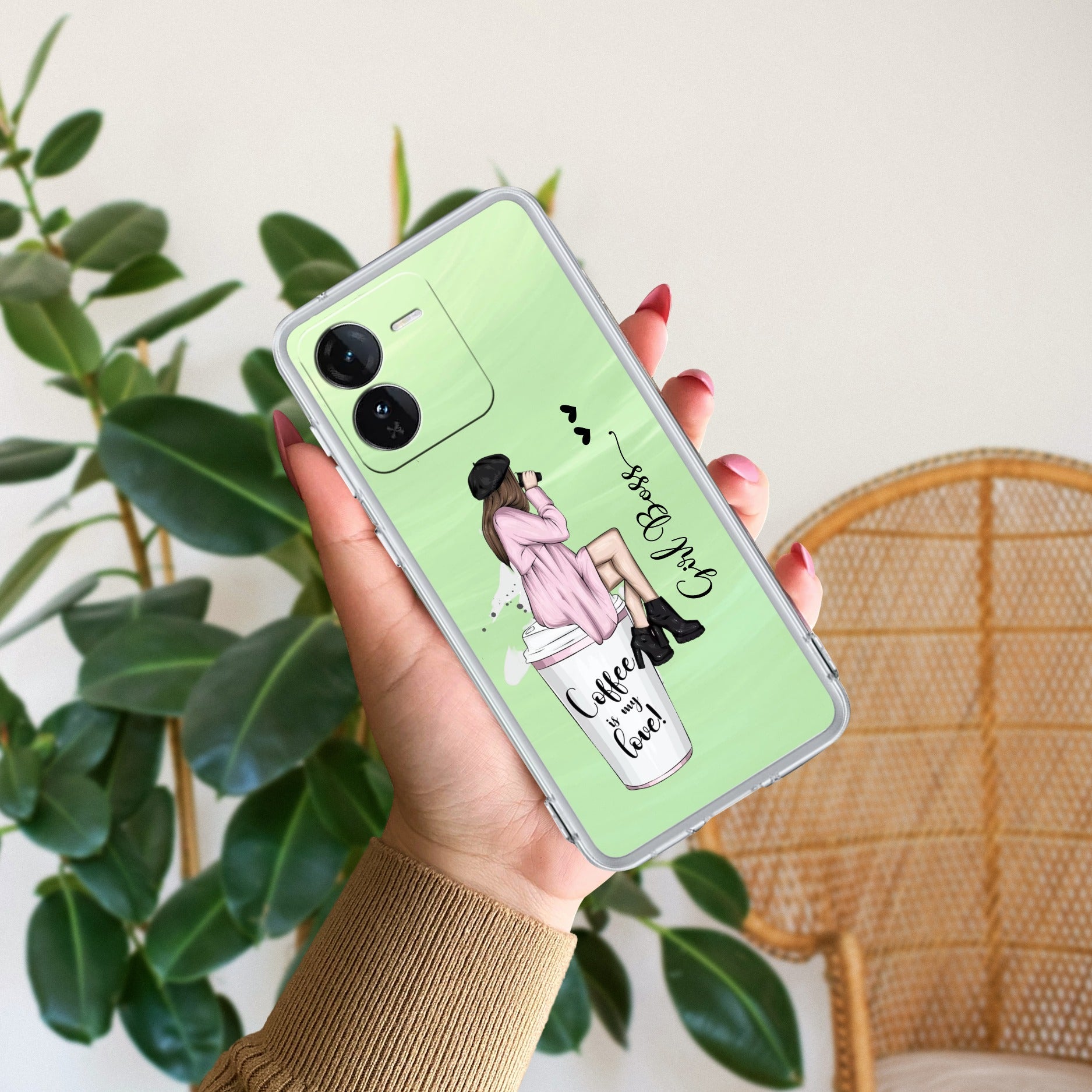 Coffee Lover Customize Transparent Silicon Case For iQOO Z9 5G