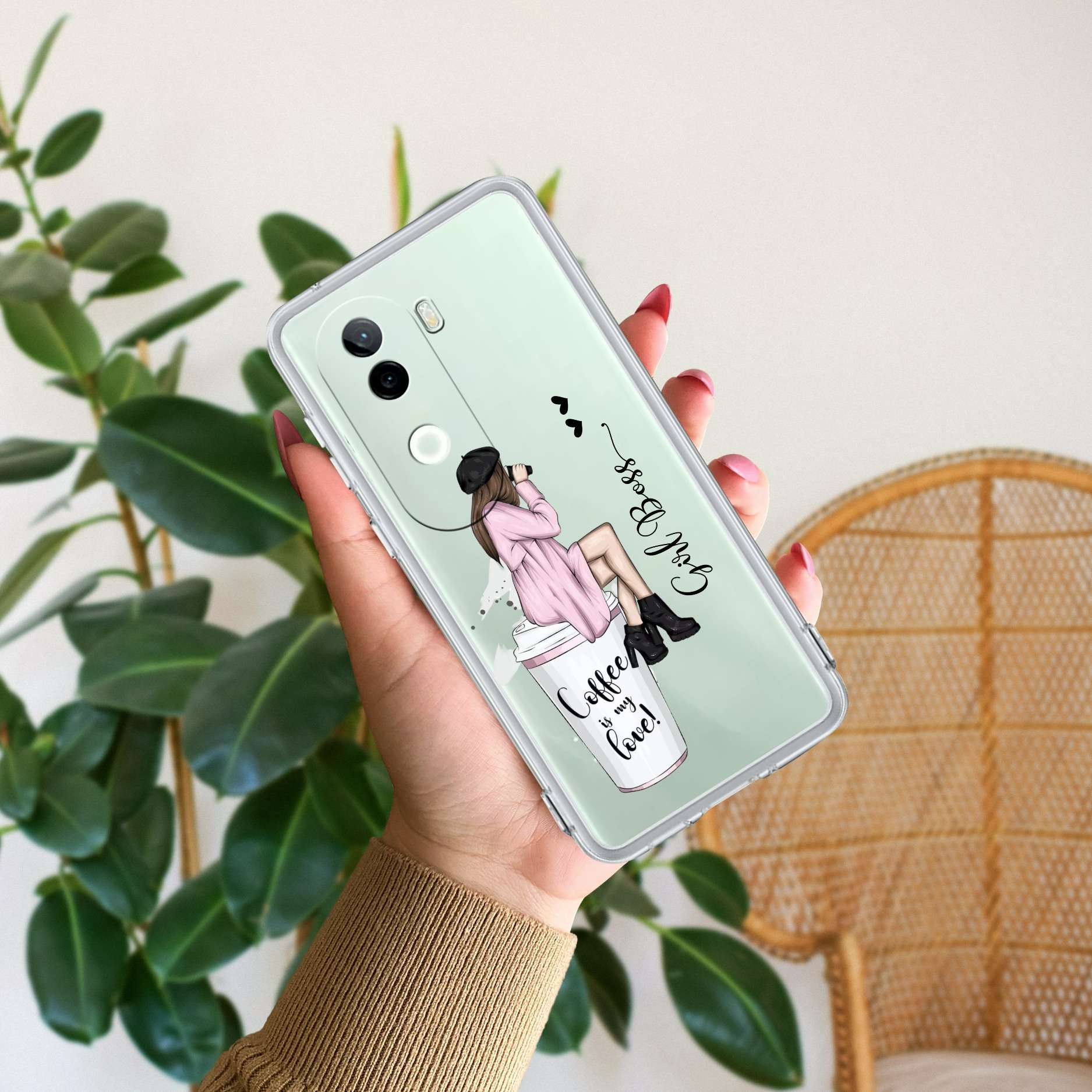 Coffee Lover Customize Transparent Silicon Case For Vivo T4 5G