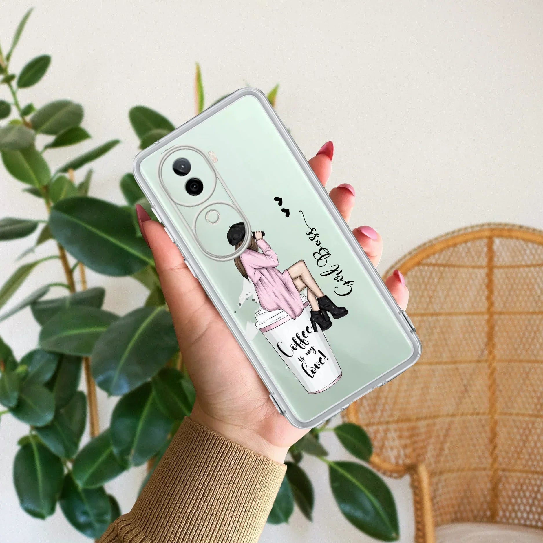 Coffee Lover Customize Transparent Silicon Case For Vivo V30 Pro 5G