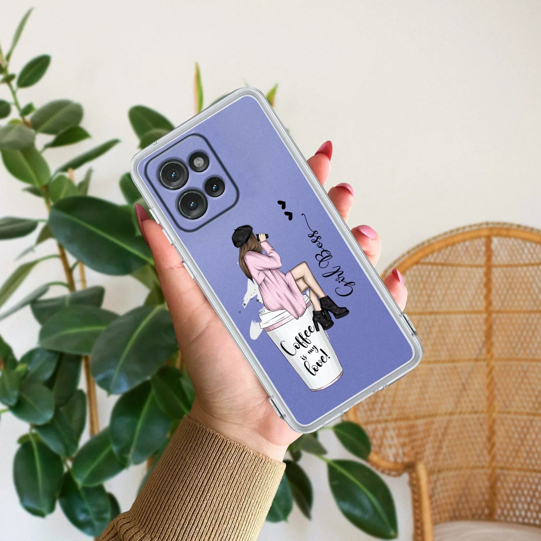 Coffee Lover Customize Transparent Silicon Case For Motorola Edge 50