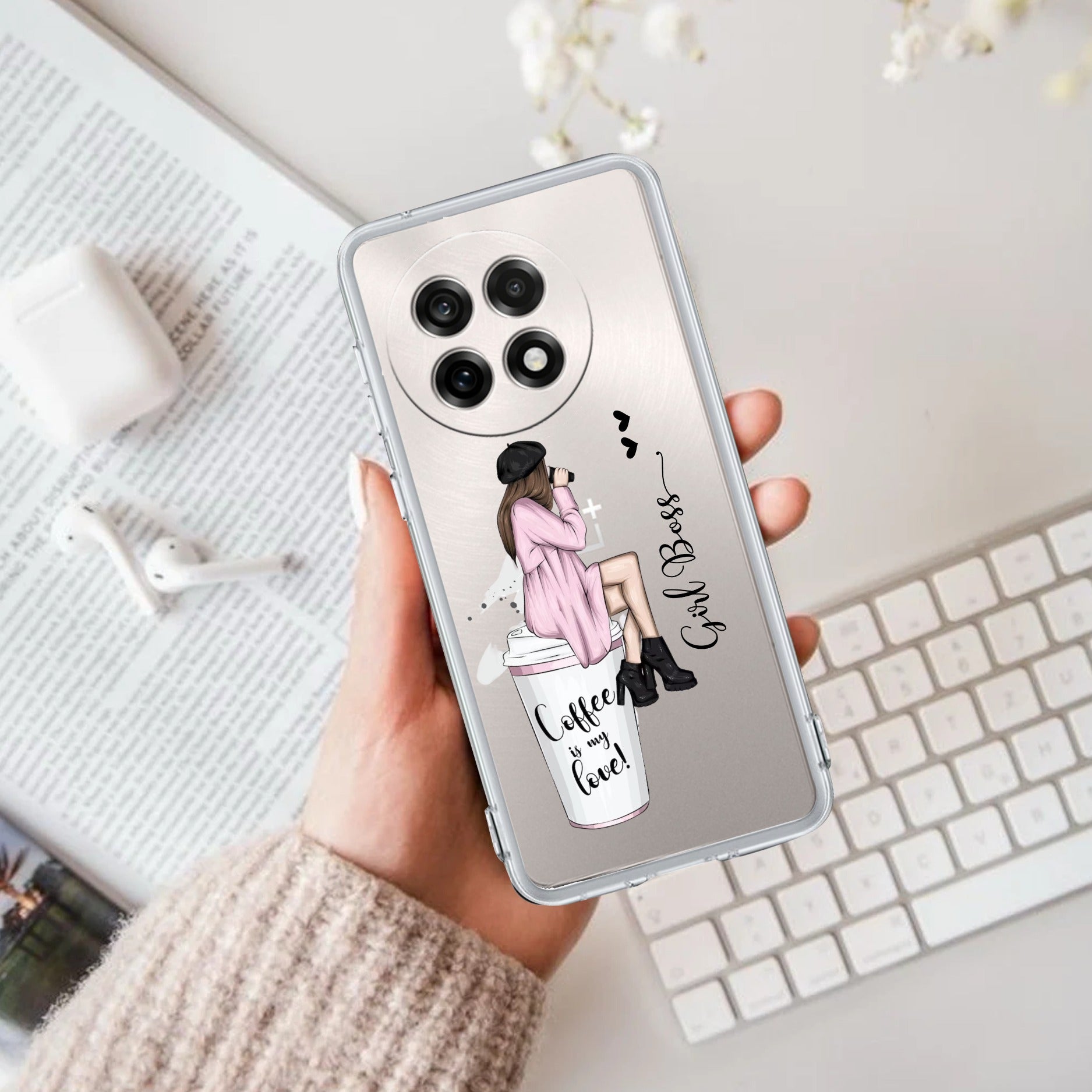 Coffee Lover Customize Transparent Silicon Case For OnePlus 13R 5G