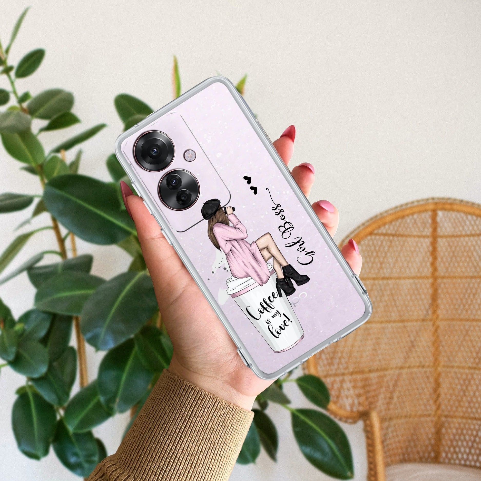 Coffee Lover Customize Anti Yellow Case For Oppo F25 Pro 5G