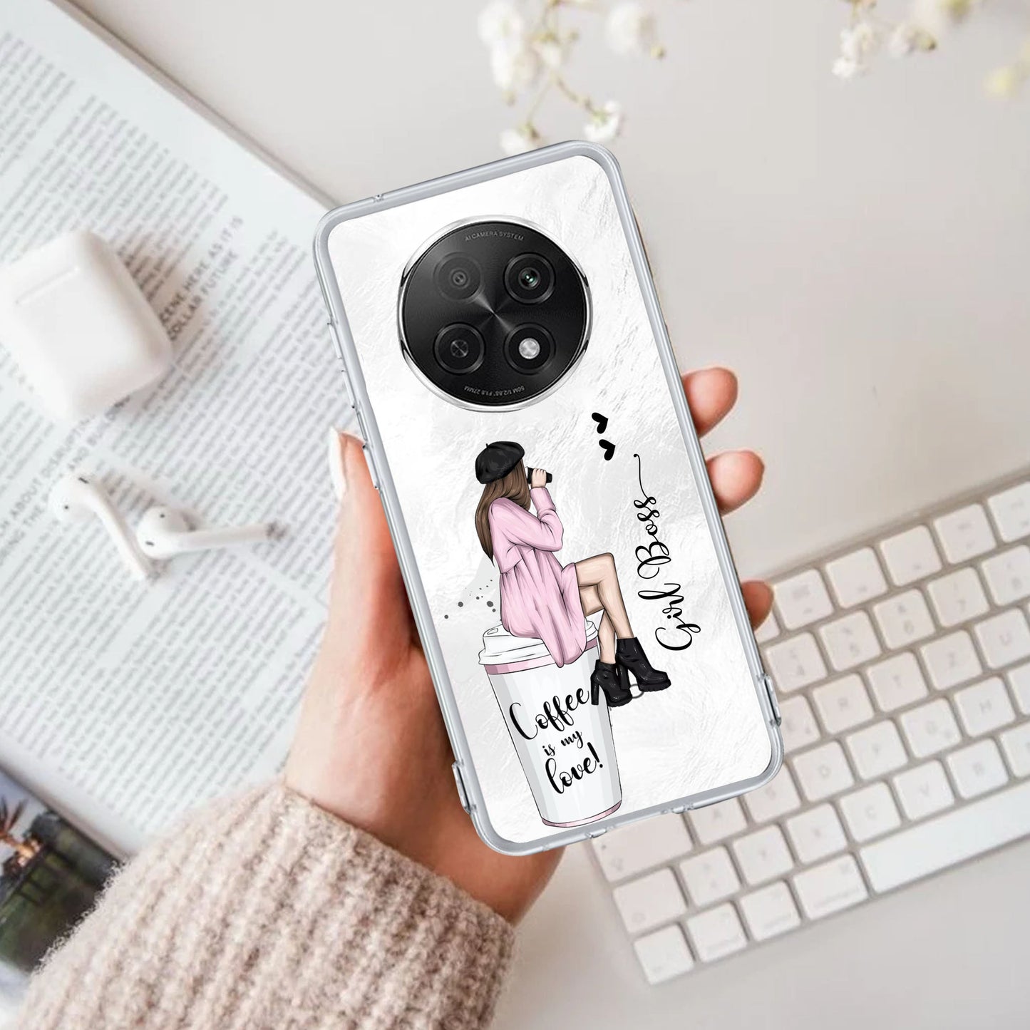 Coffee Lover Customize Transparent Silicon Case For Oppo