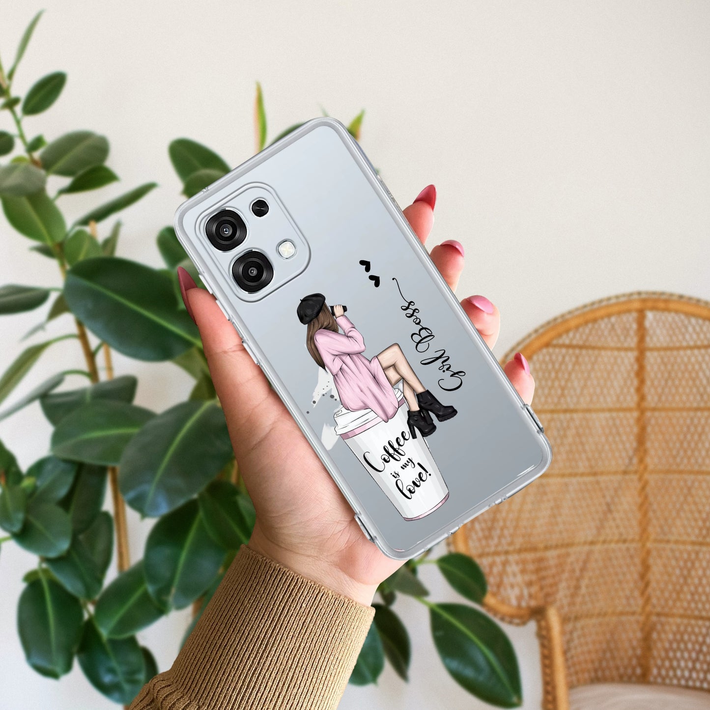 Coffee Lover Customize Transparent Silicon Case For Oppo