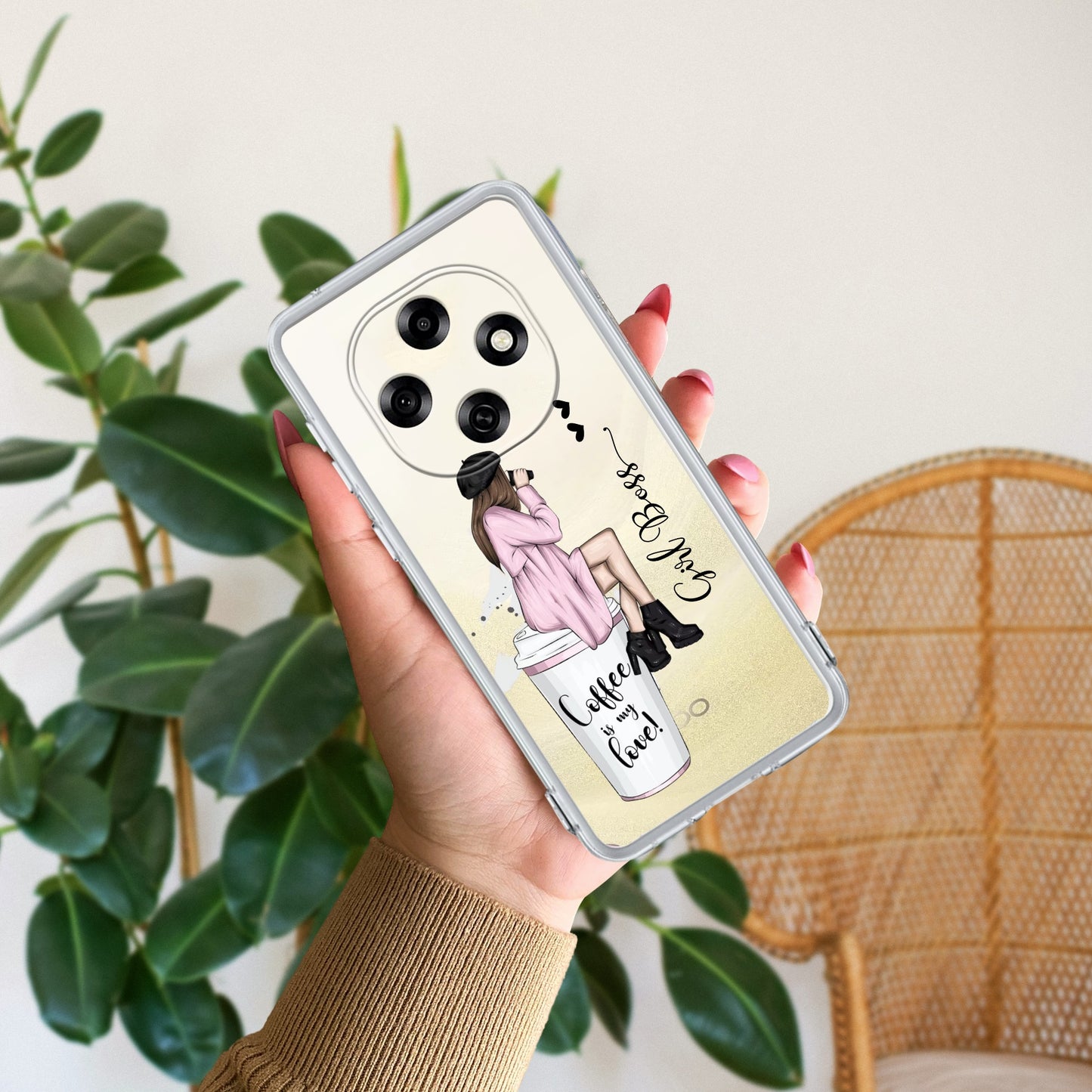 Coffee Lover Customize Transparent Silicon Case For Oppo